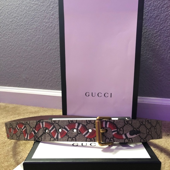 Gucci belt GG supreme print snake - Picture 1 of 6